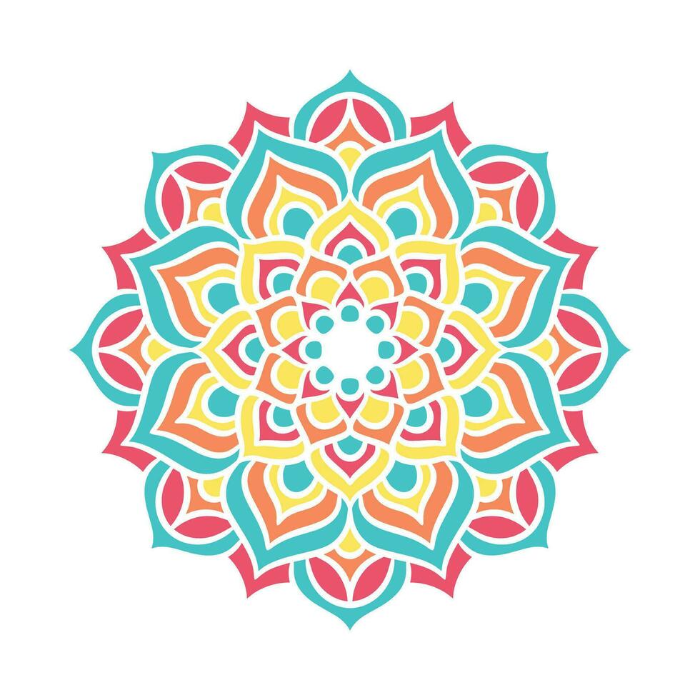 Ethnic Mandala Round Ornament Pattern With Colorful vector
