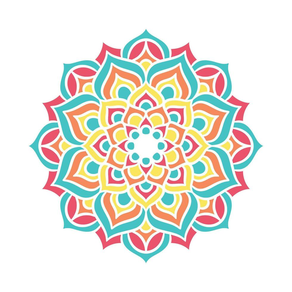 patrón de ornamento redondo de mandala étnico con colorido vector