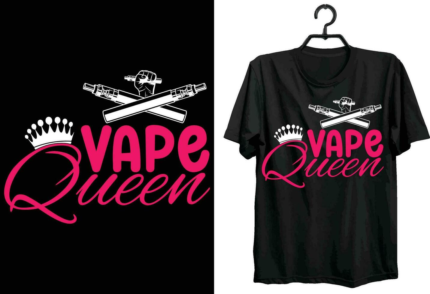 Vape Queen T shirt Design. Funny Gift Item Vaping T shirt Design For Vape Lovers. Typography, Vector, Custom T shirt Design. vector