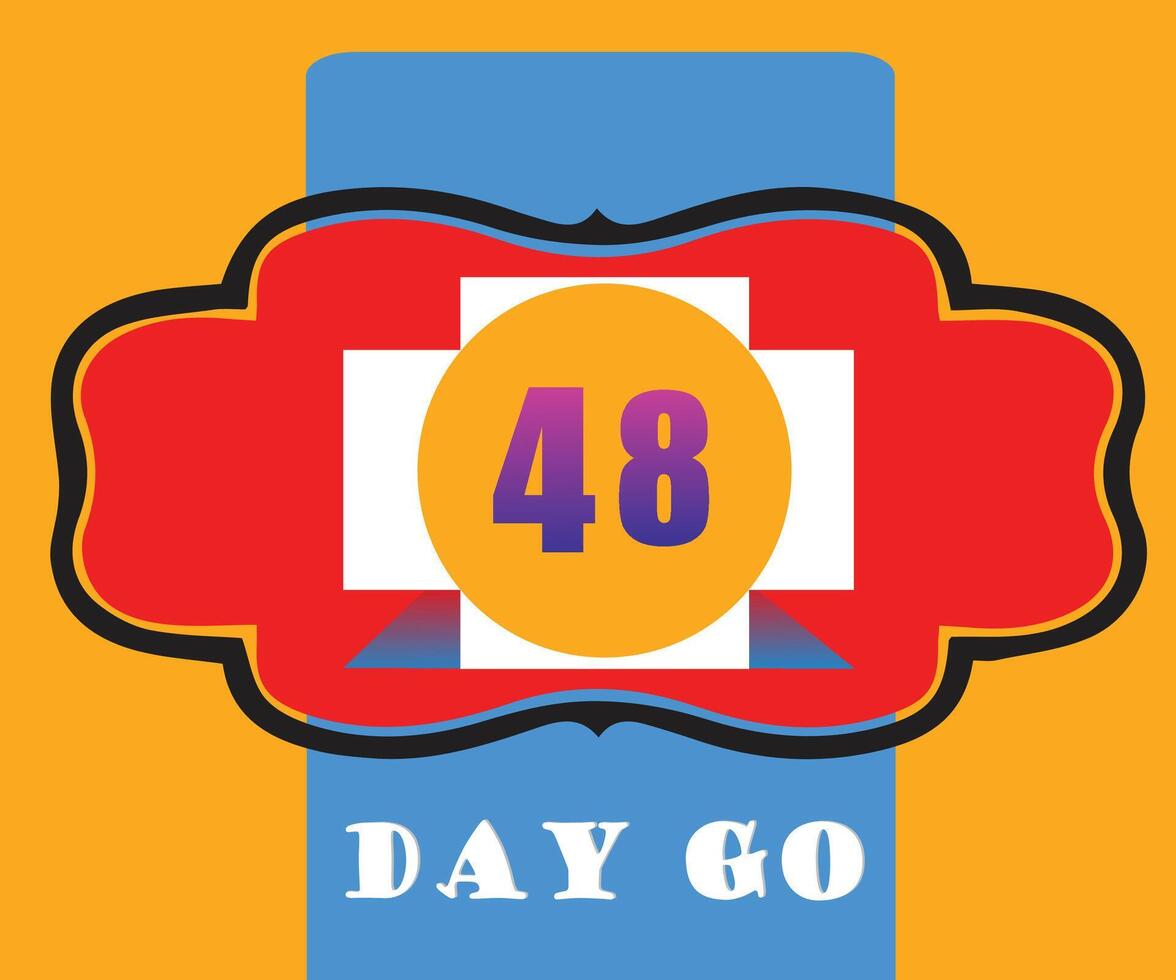 48 Days countdown number and banner design 27130445 Vector Art at Vecteezy
