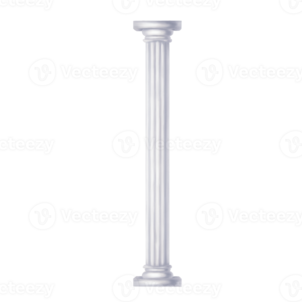 classique antique blanc marbre colonne dans romain et Renaissance style. numérique illustration. antique paysage, partie de le amphithéâtre, archéologique sculptures, théâtral paysage png