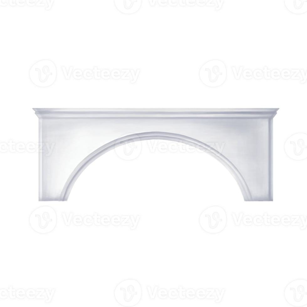 Classic antique white marble arch column in Roman and Renaissance style