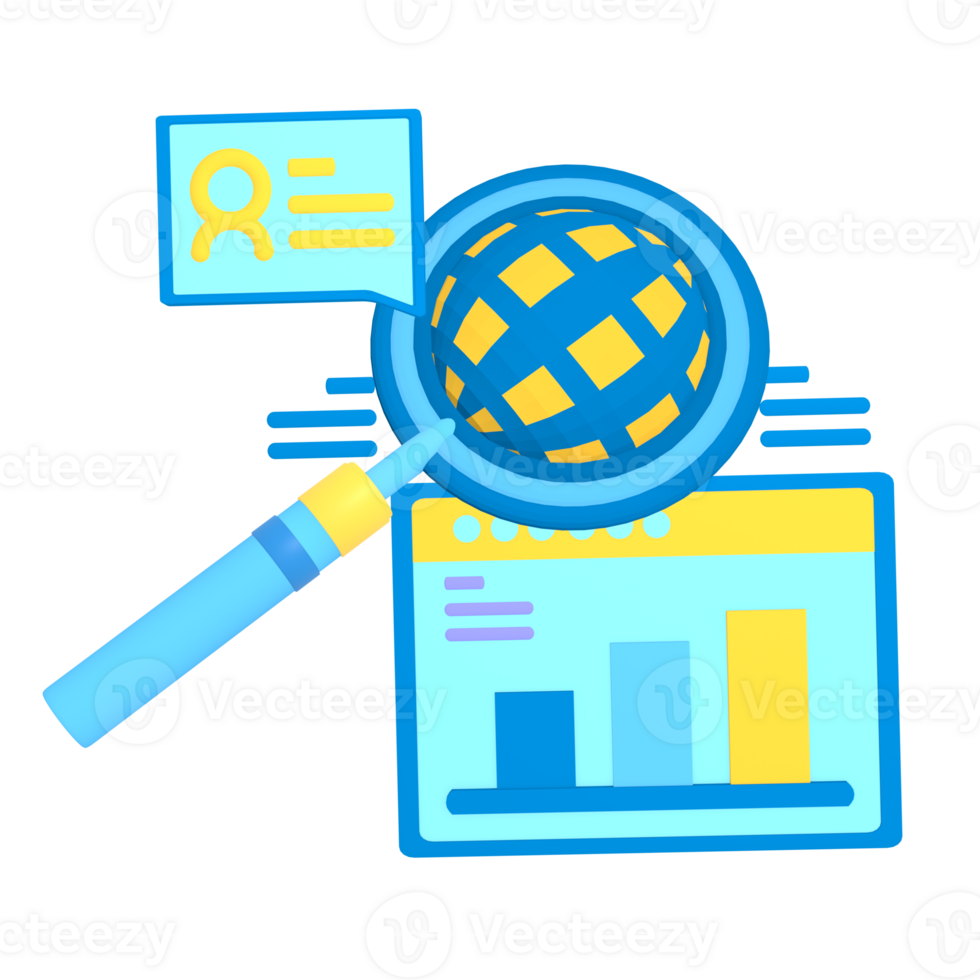 Digital marketing 3d icon object png