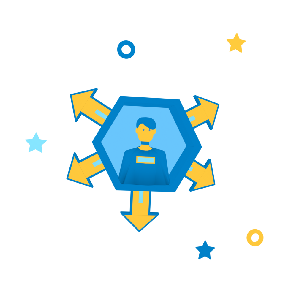 Digital marketing 3d icon object png