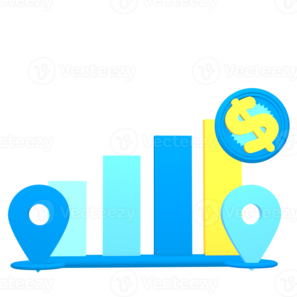 Digital marketing 3d icon object png