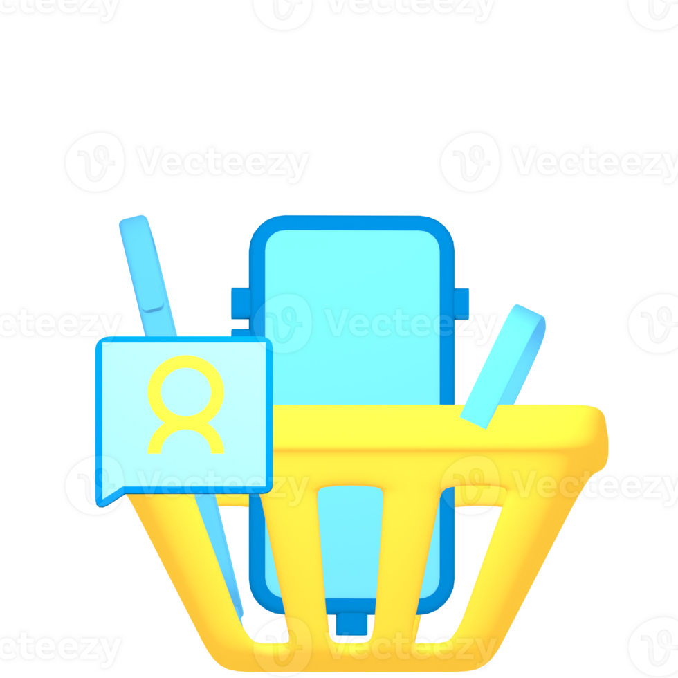 Digital marketing 3d icon object png