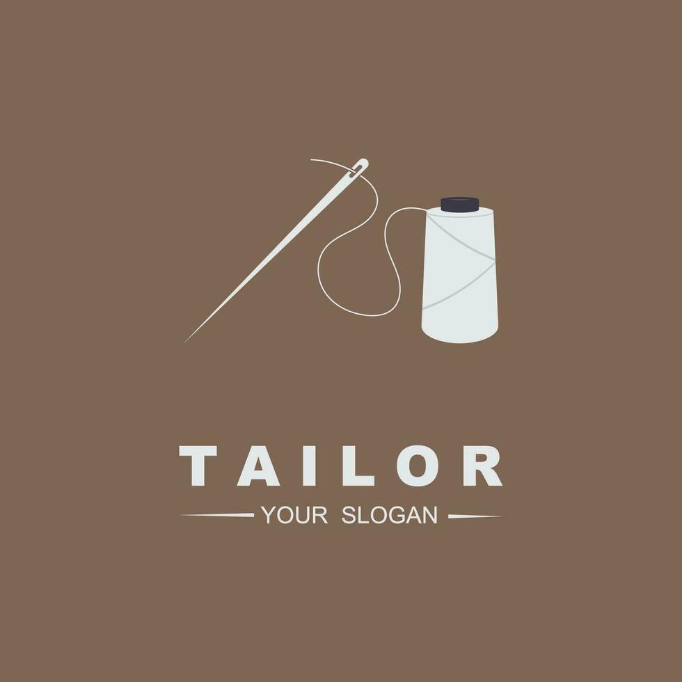 Tailor vector logo design. Sewing old machine icon
