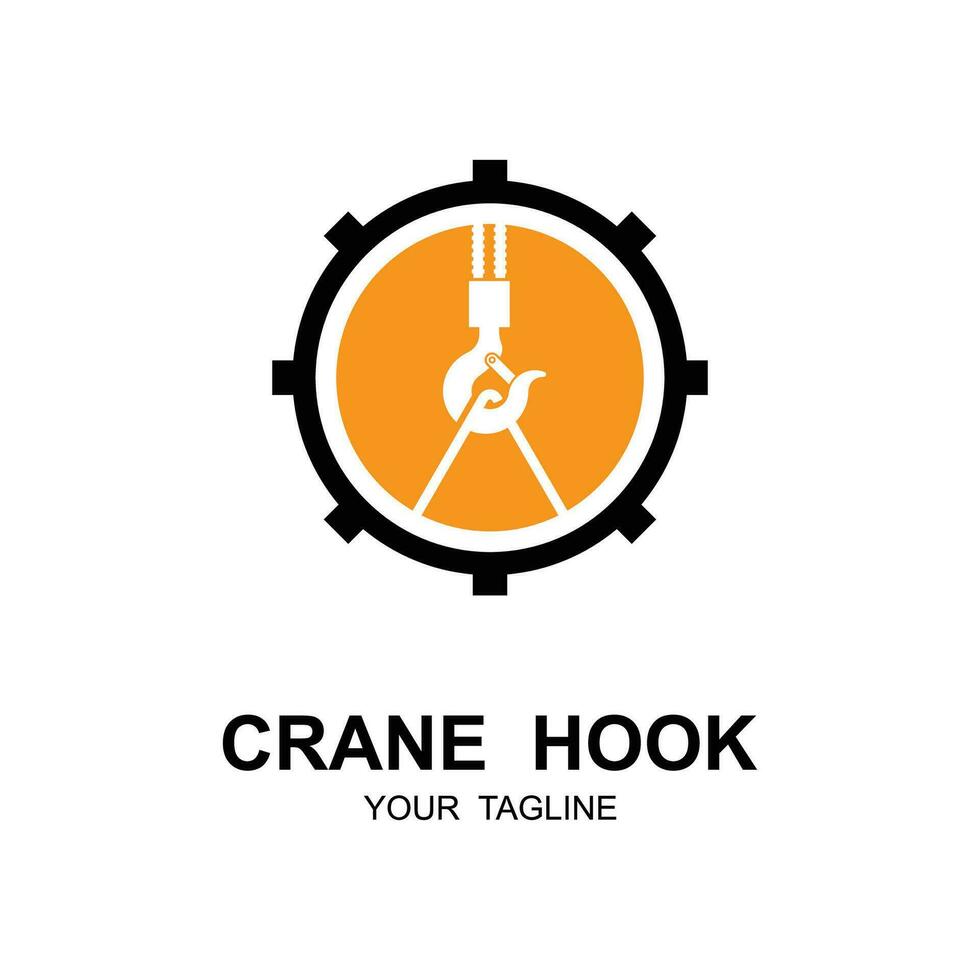 crane hook logo illustration design vector