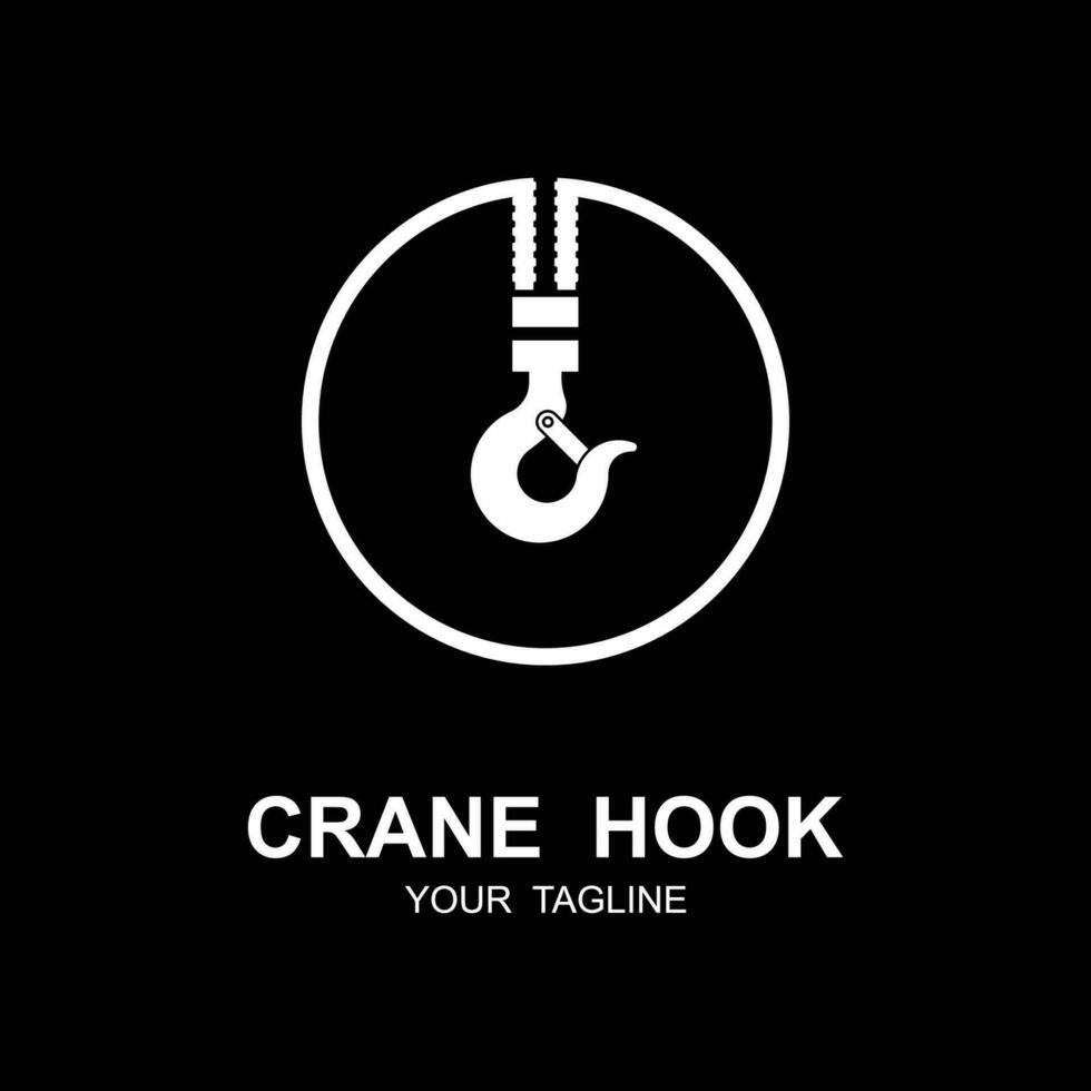 crane hook logo illustration design vector