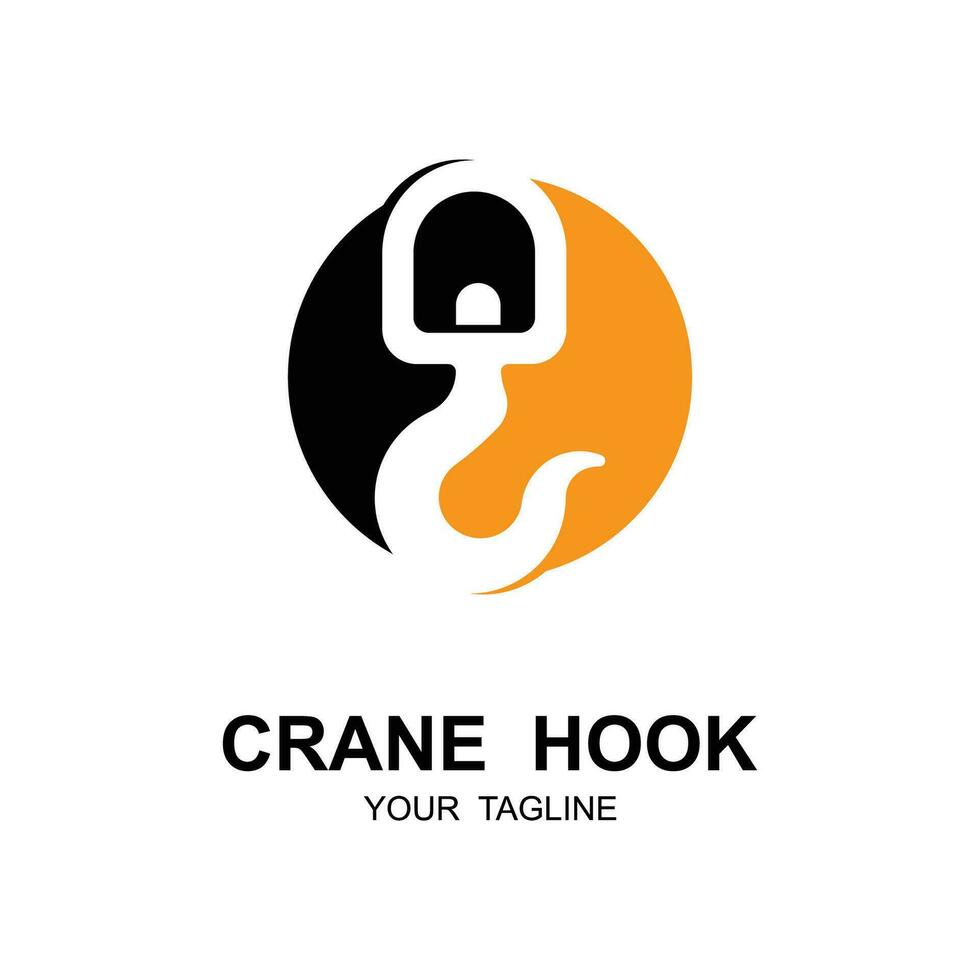 crane hook logo illustration design vector