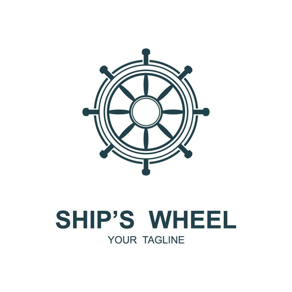 Embarcacion rueda logo vector ilustración diseño