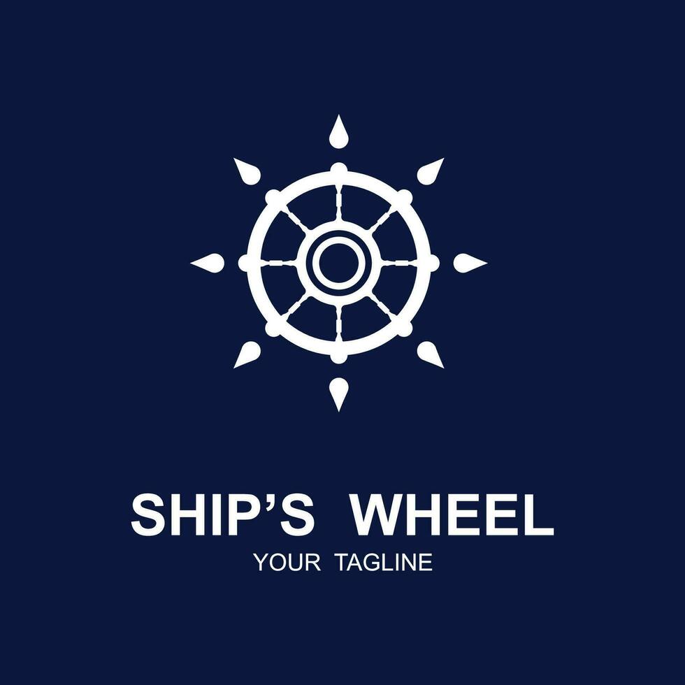 Embarcacion rueda logo vector ilustración diseño