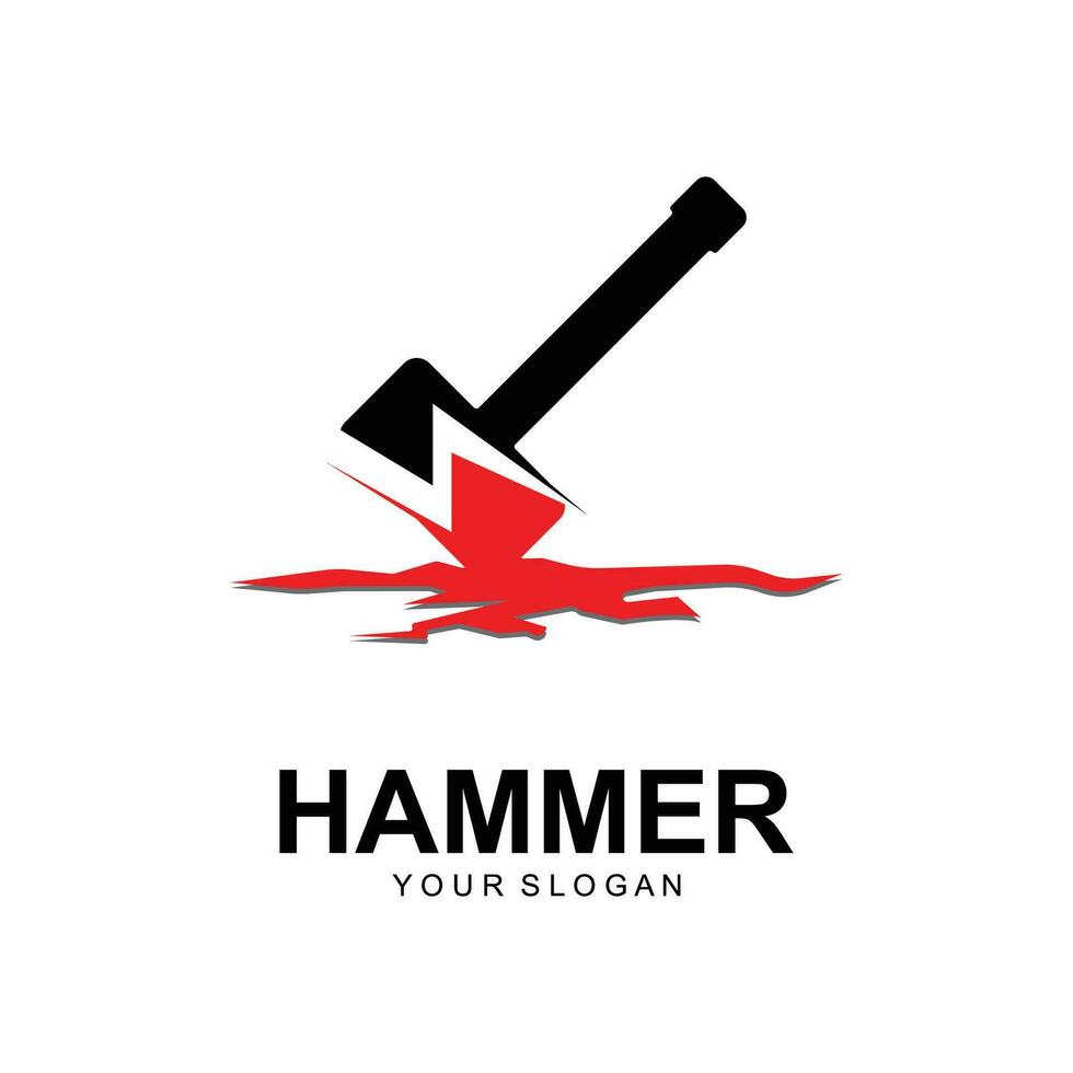 diseño de ilustración de vector de logotipo de martillo