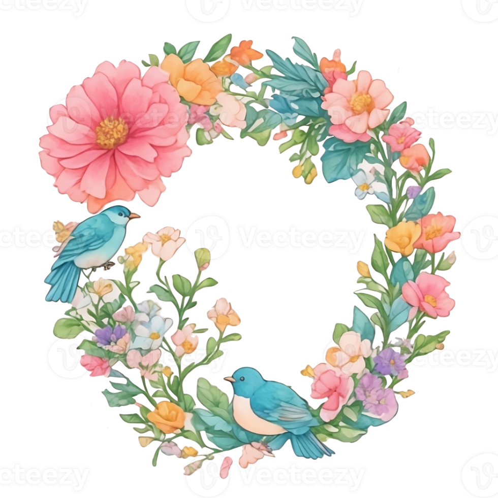 Floral wreath bouquets frame png