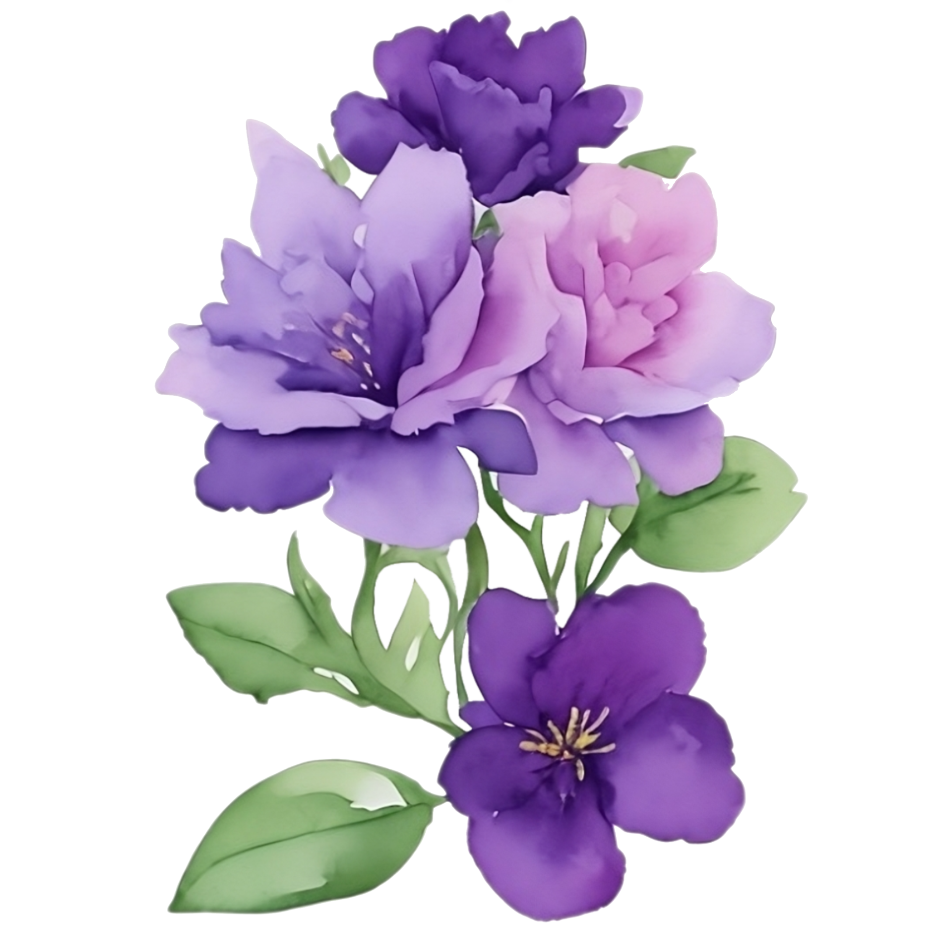 Violet flower watercolor clip art 27131732 PNG