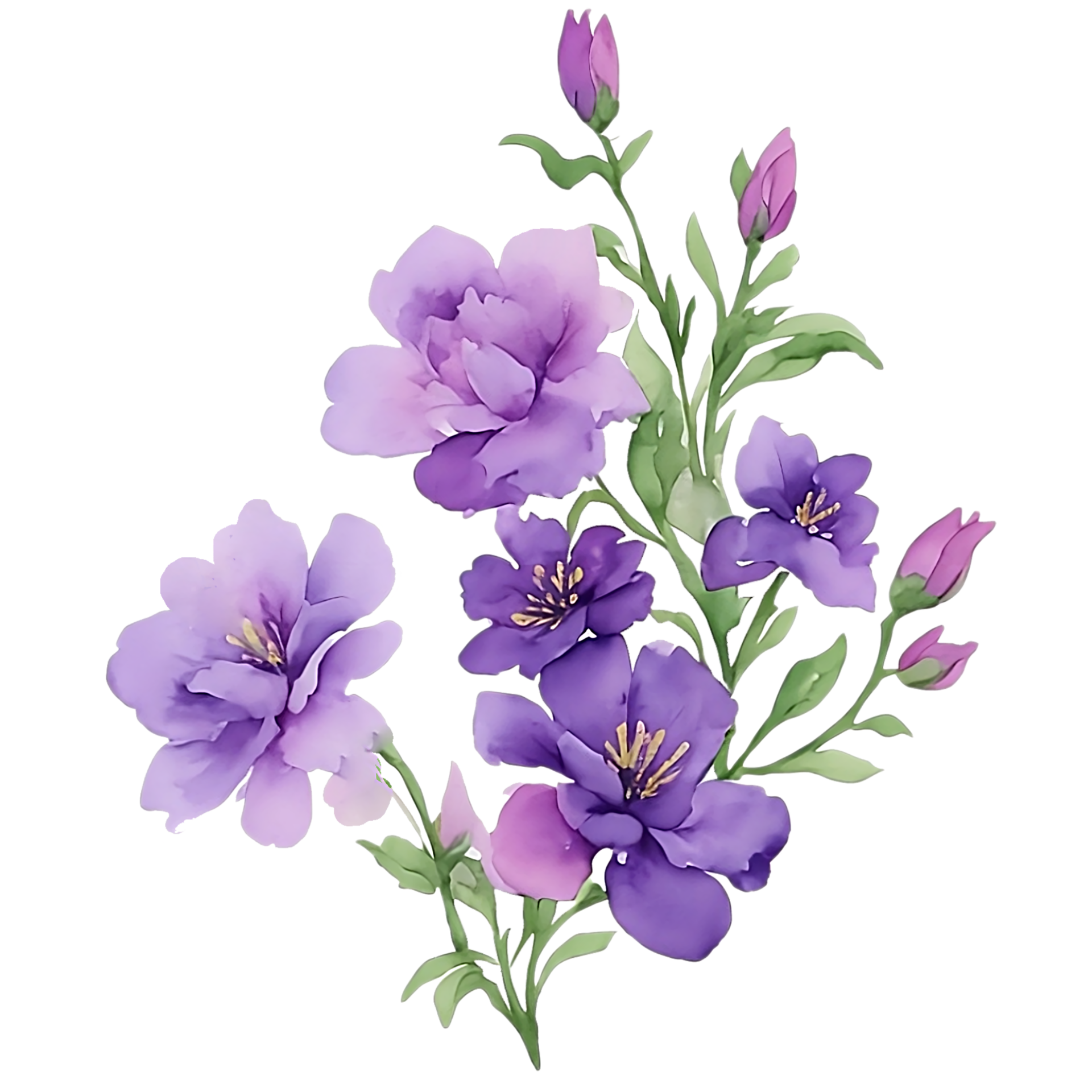 Violet flower watercolor clip art 27131733 PNG