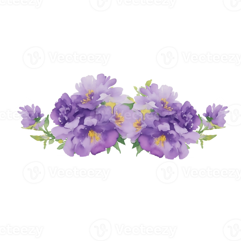 Violet flower watercolor clip art 27131743 PNG