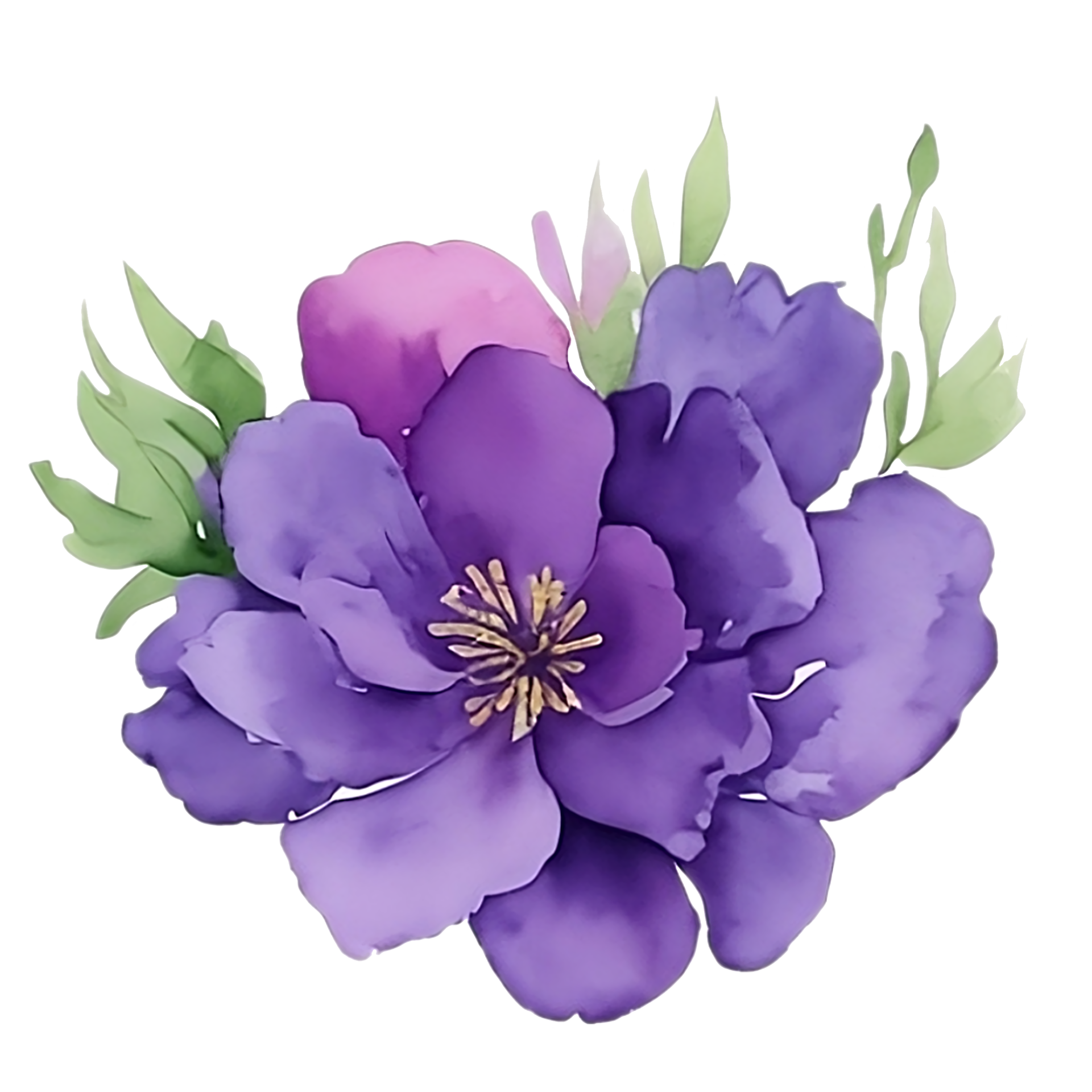 Violet flower watercolor clip art 27131744 PNG
