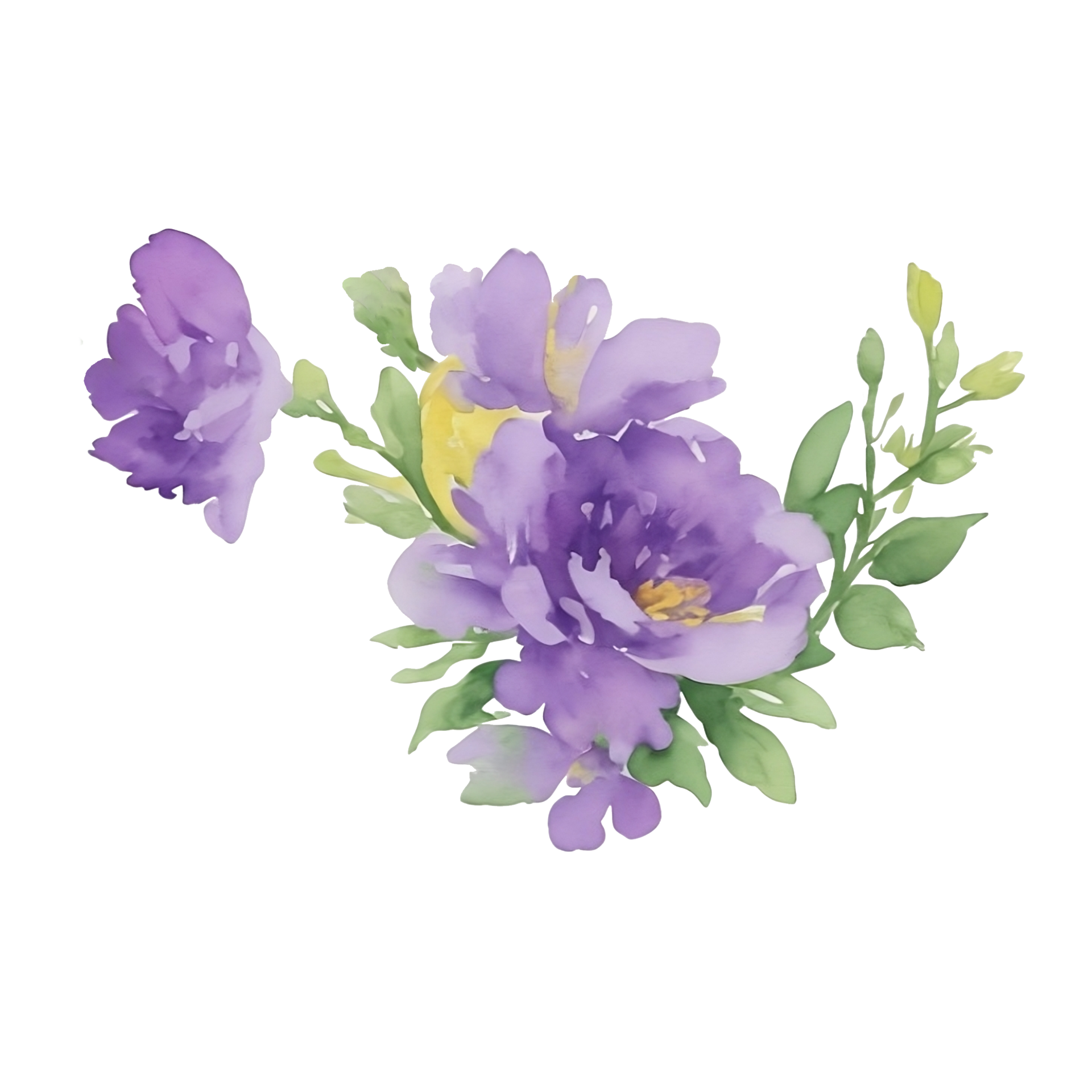 Violet flower watercolor clip art 27131750 PNG