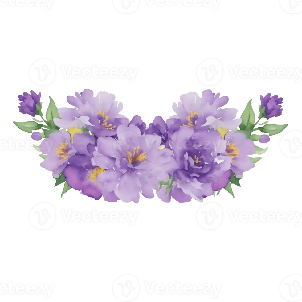 Violet flower watercolor clip art 27131751 PNG