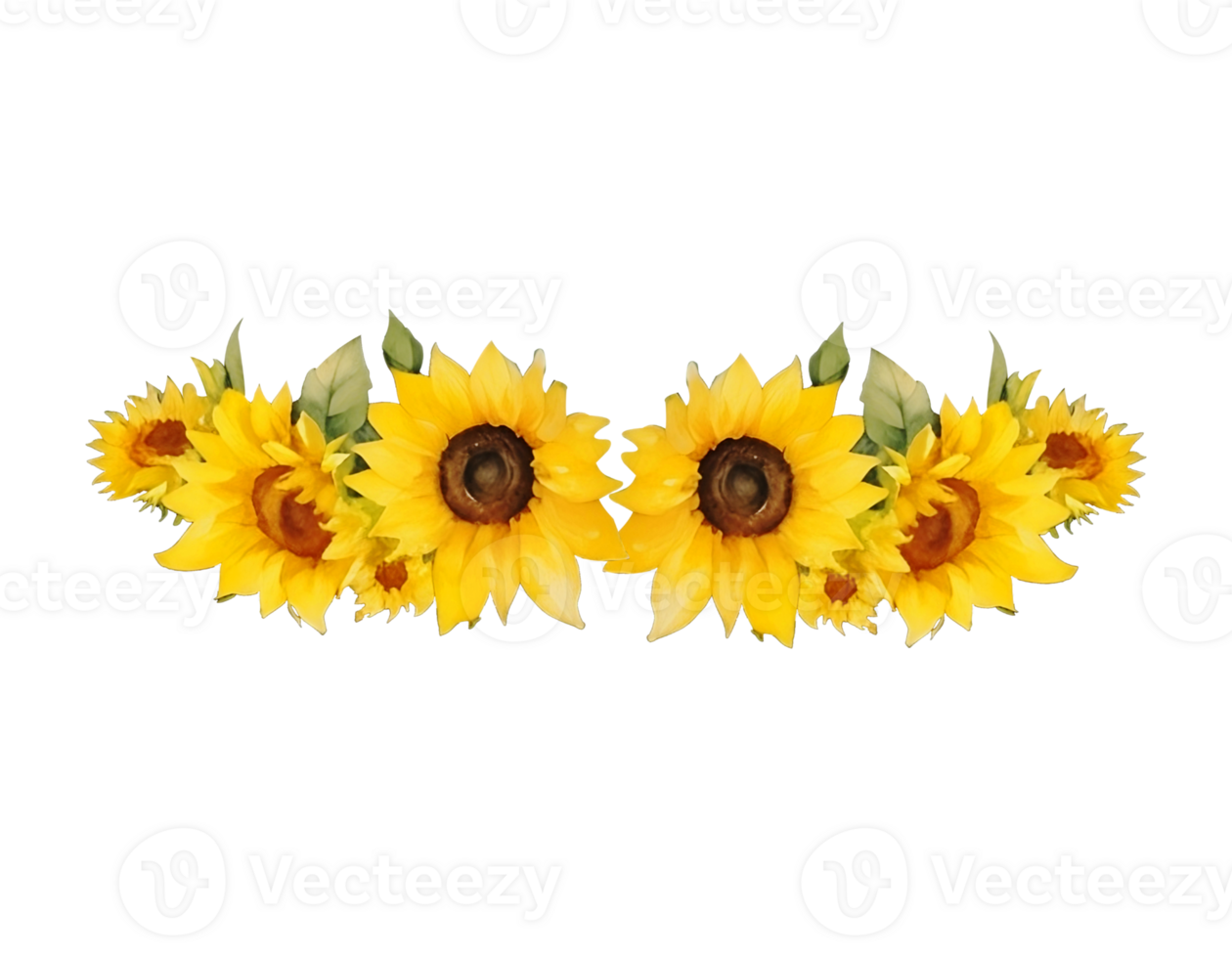 Sunflower wreath clip art png