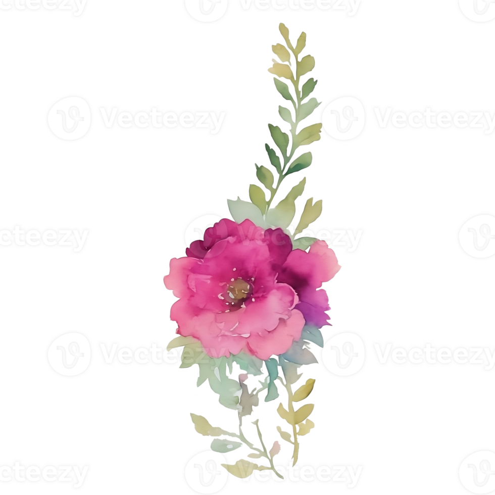 Pink flower watercolor clip art 27131883 PNG