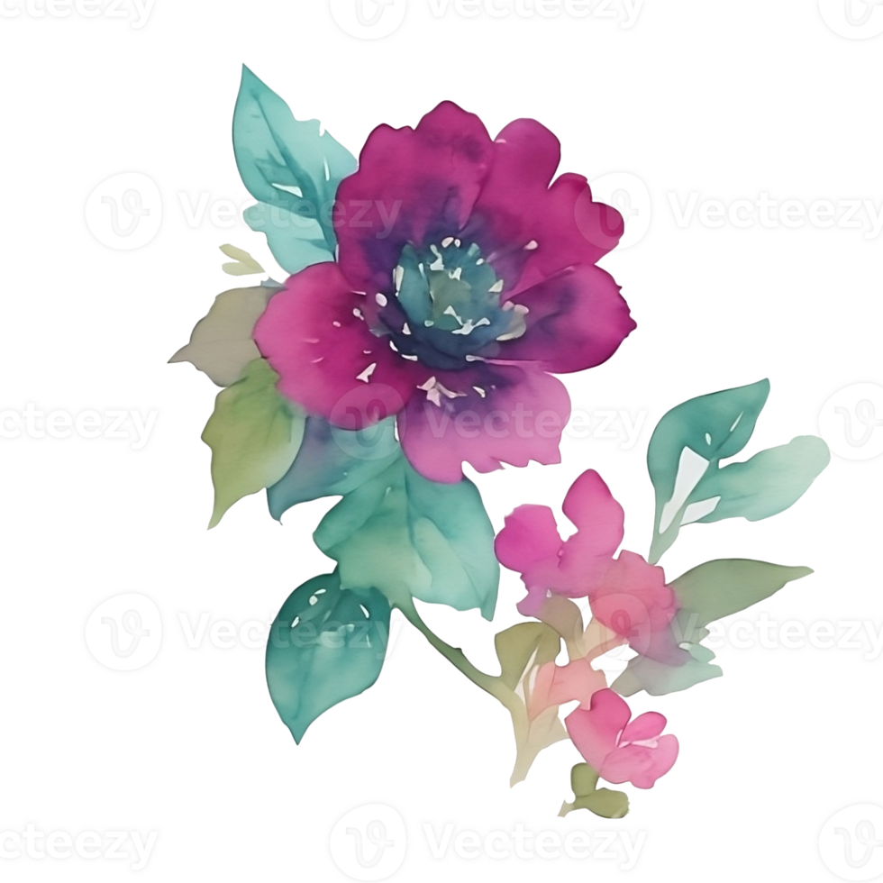 Pink flower watercolor clip art 27131895 PNG