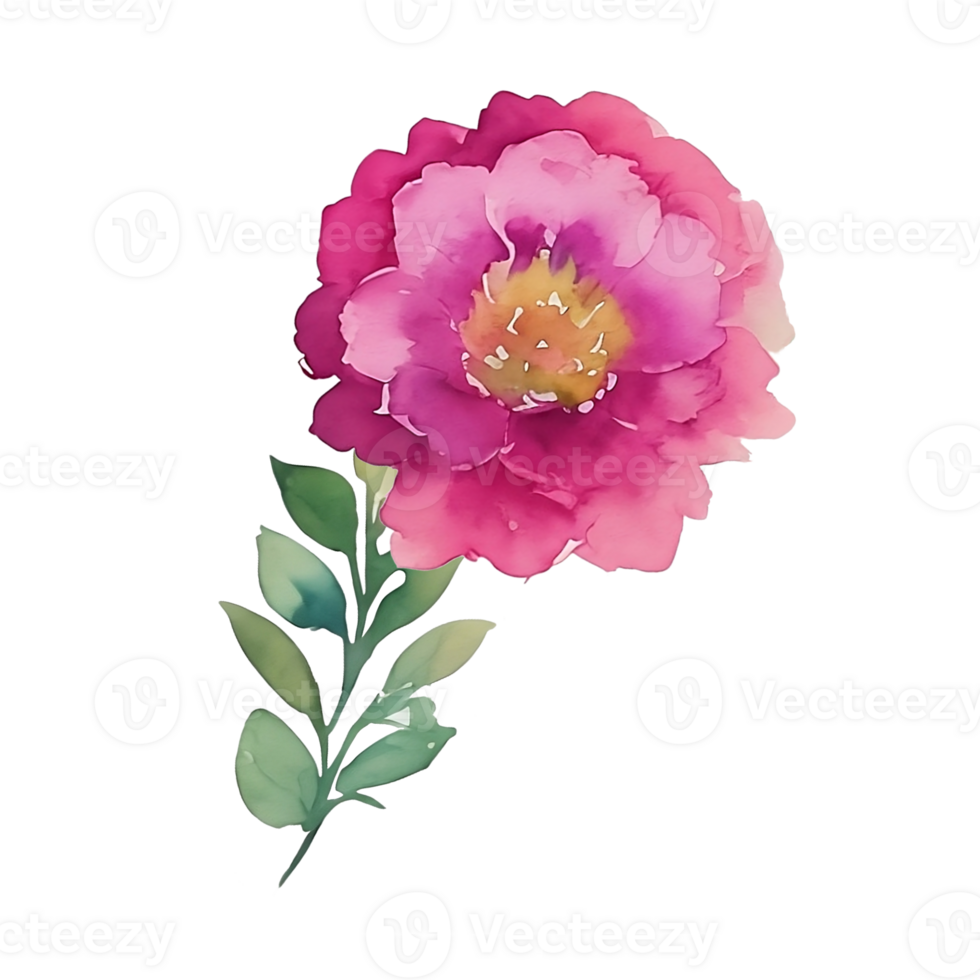 Pink flower watercolor clip art 27131896 PNG