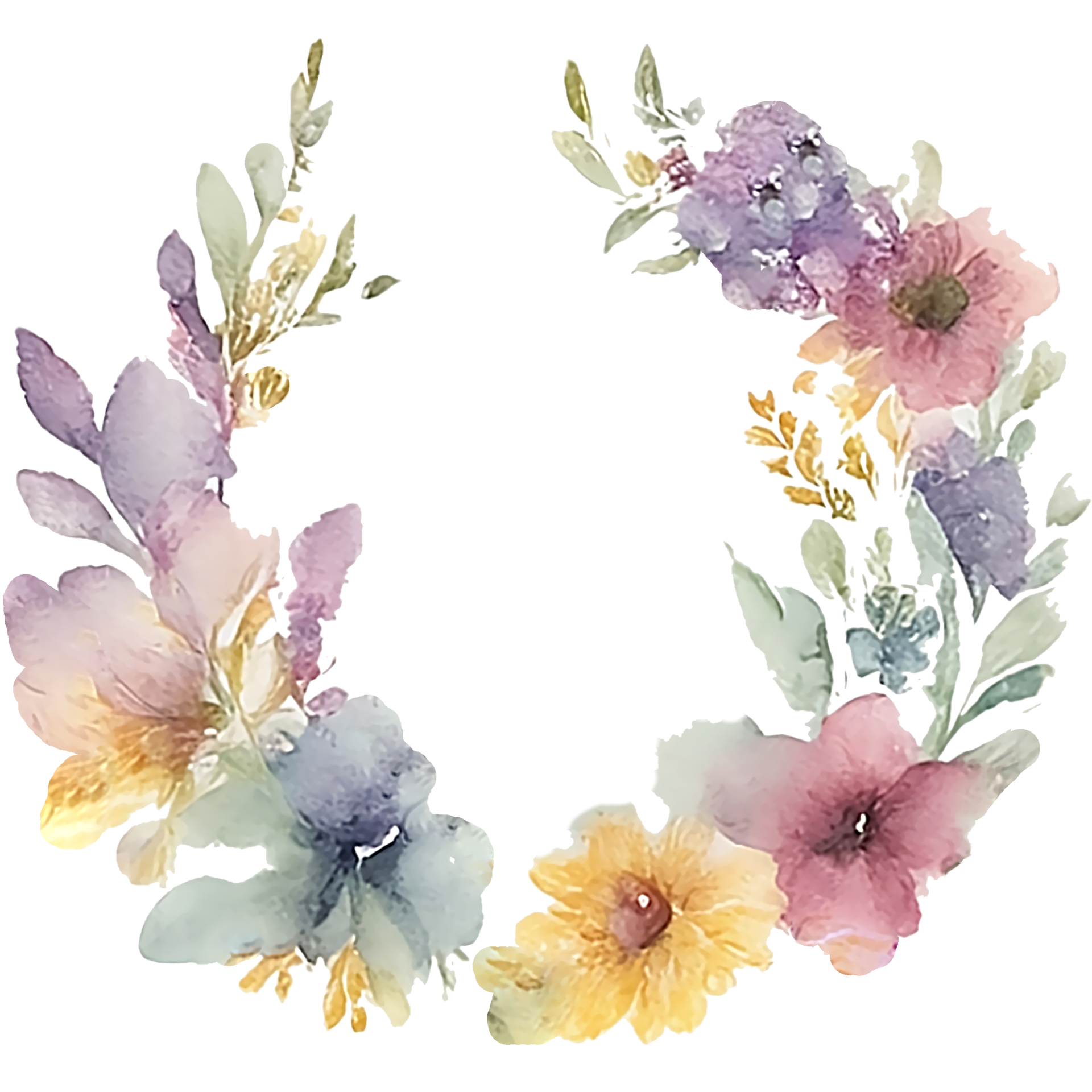 Vintage flower wreath clip art 27131907 PNG