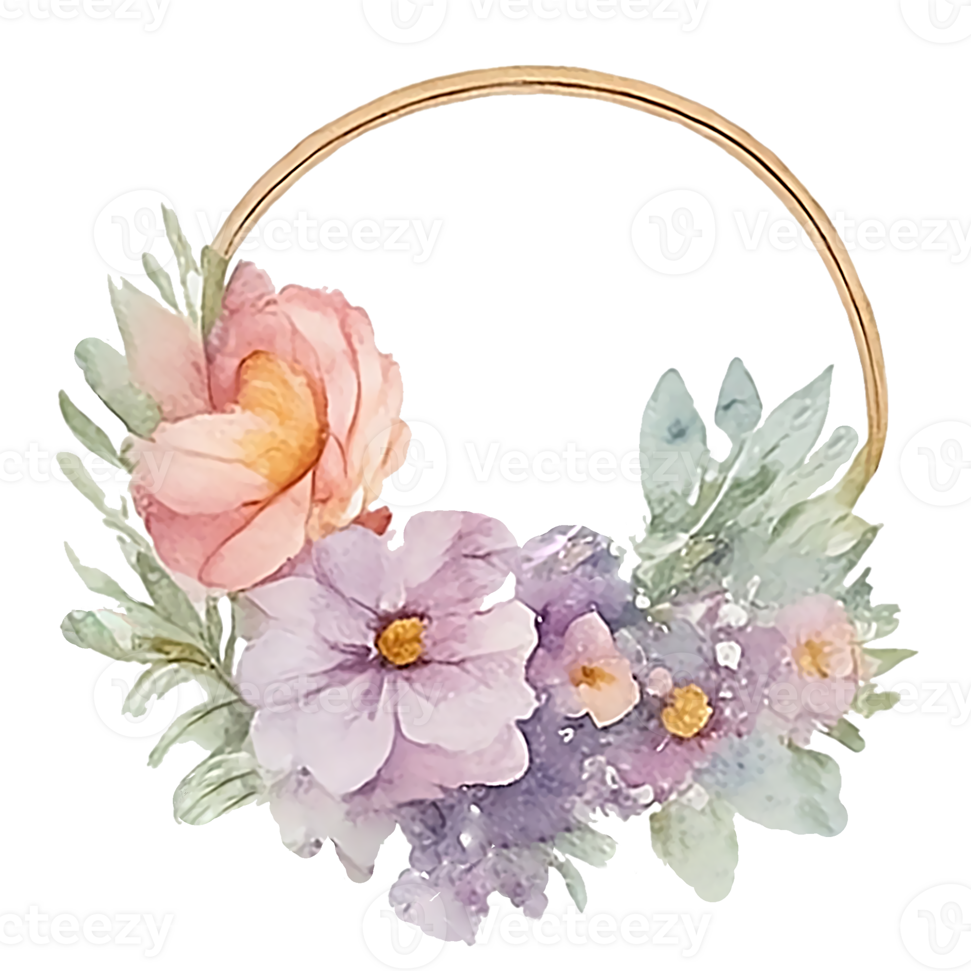Vintage flower wreath clip art 27131911 PNG