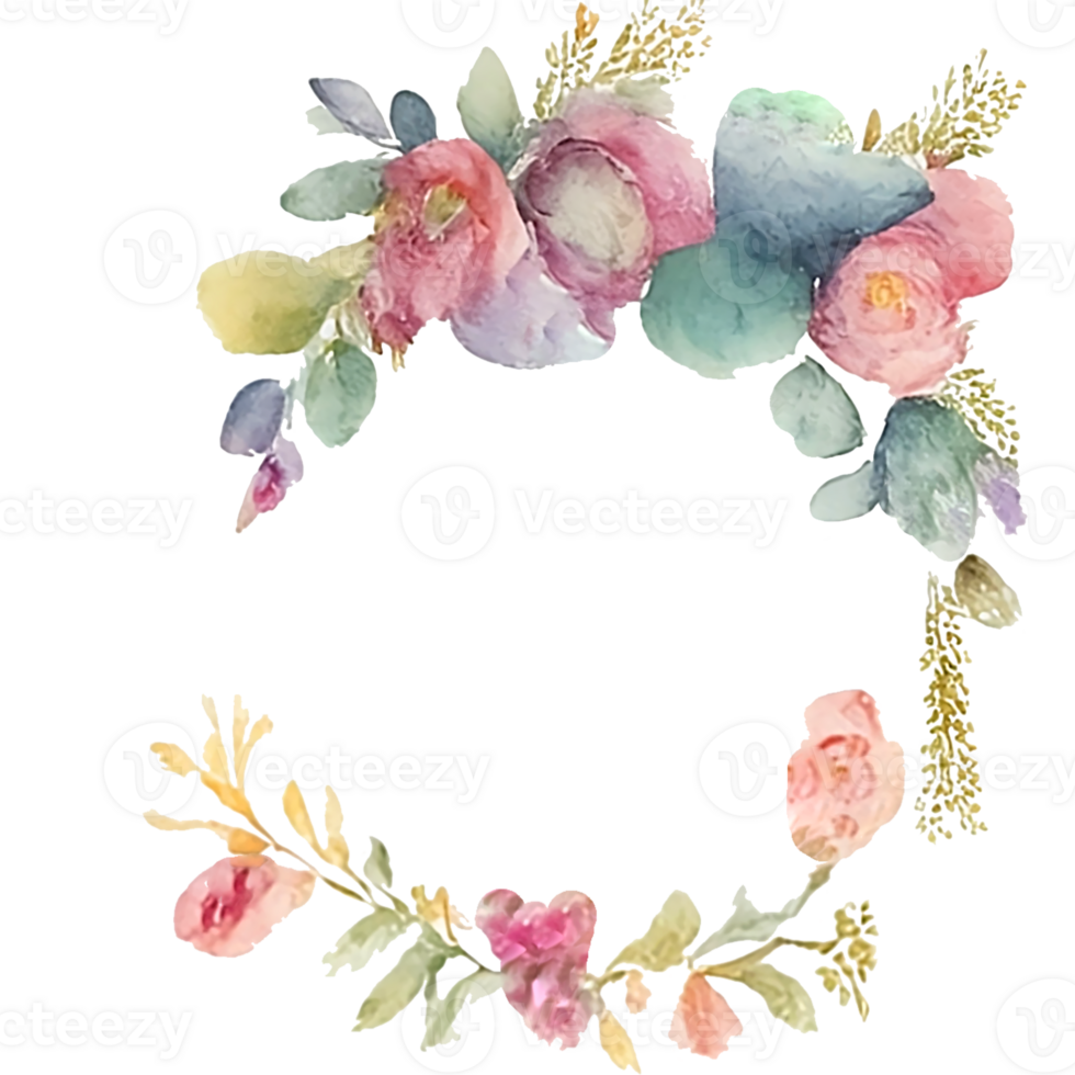 Vintage flower wreath clip art 27131913 PNG