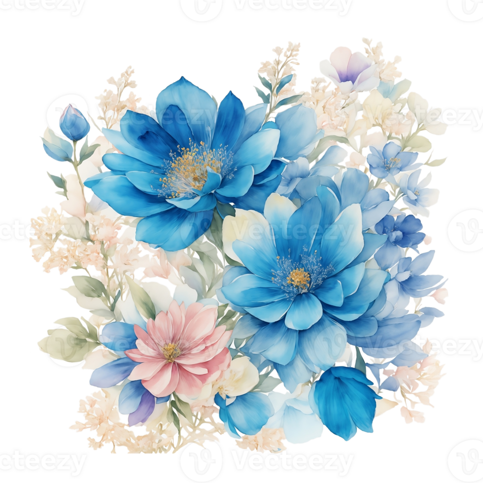 Blue flower bouquet clip art 27131950 PNG
