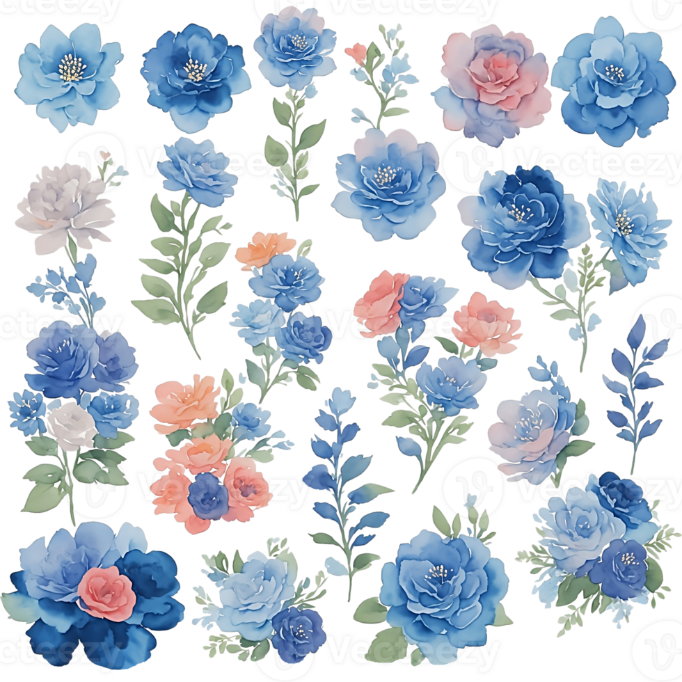 Blue flower bouquet clip art png