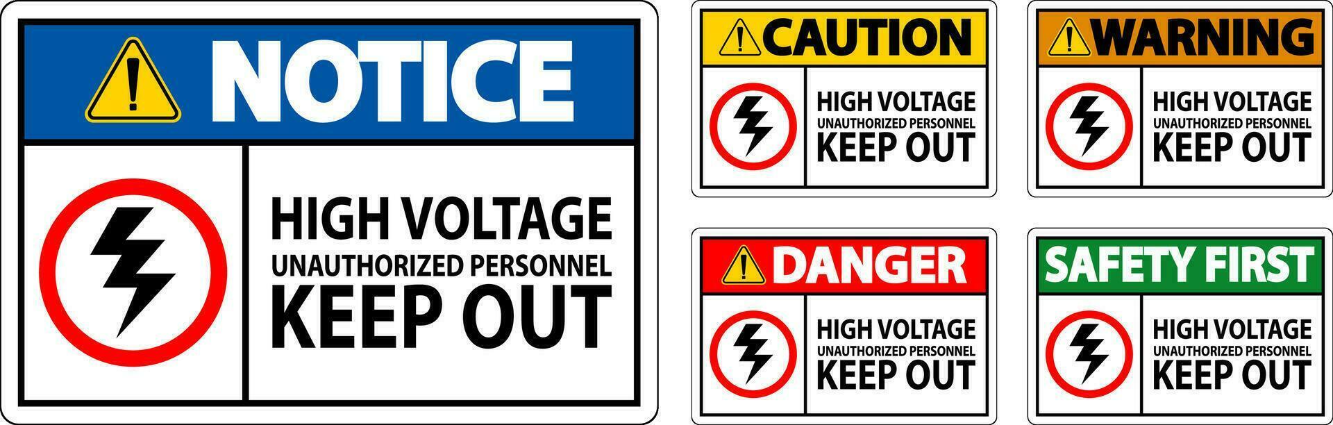 Danger Sign High Voltage Unauthorized Personnel Keep Out vector