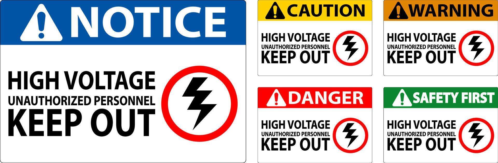 Danger Sign High Voltage Unauthorized Personnel Keep Out vector