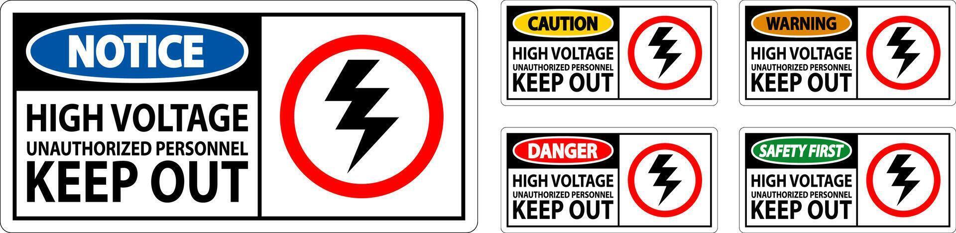 Danger Sign High Voltage Unauthorized Personnel Keep Out vector