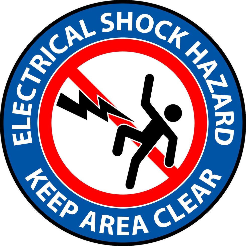 Floor Sign Electrical Shock Hazard - Keep Area Clear vector