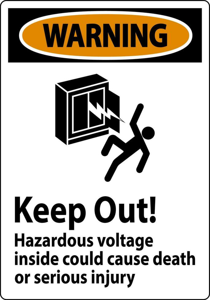 advertencia firmar mantener fuera peligroso voltaje adentro, podría porque muerte o grave lesión vector
