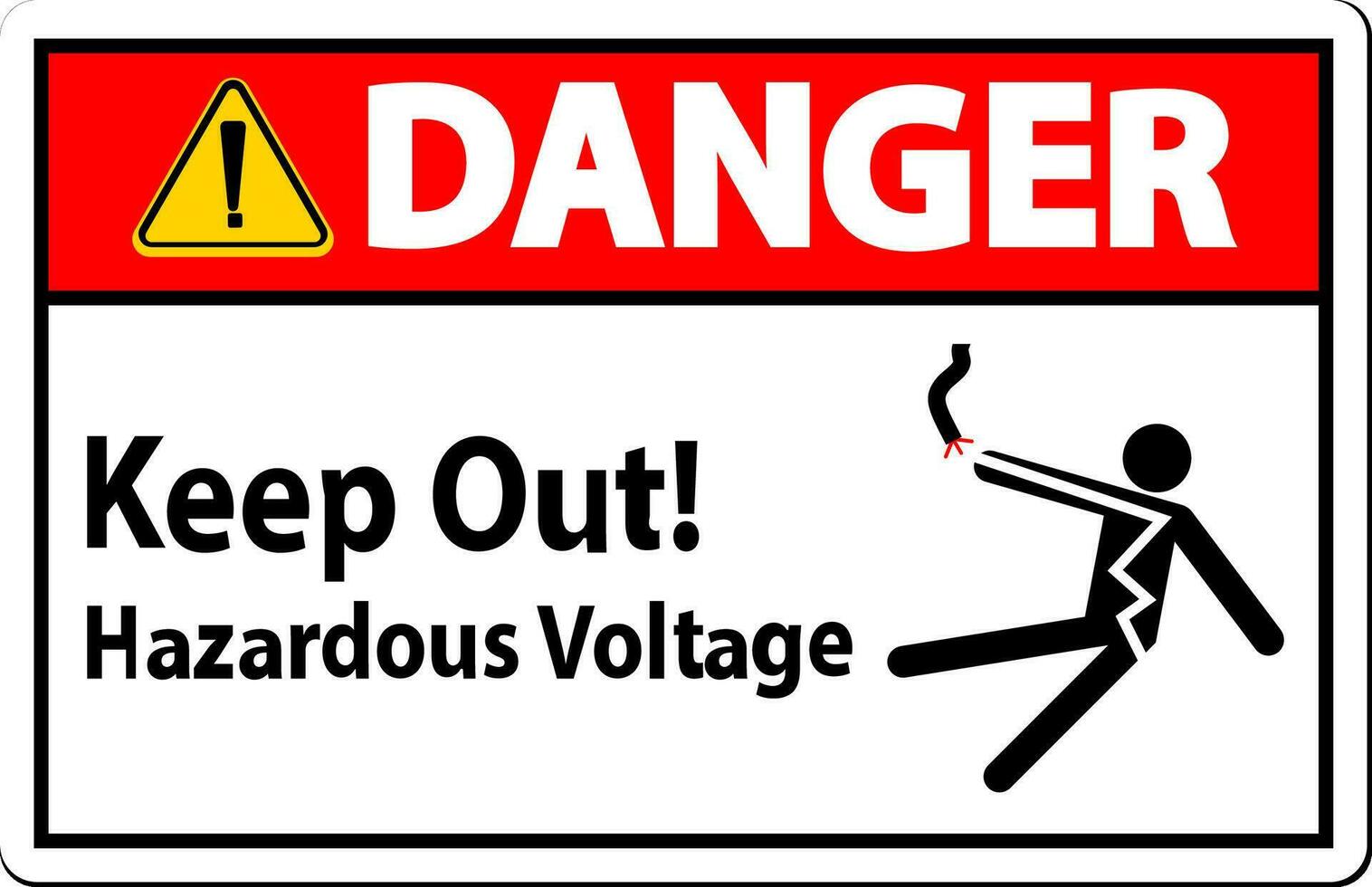 peligro firmar mantener fuera peligroso voltaje vector