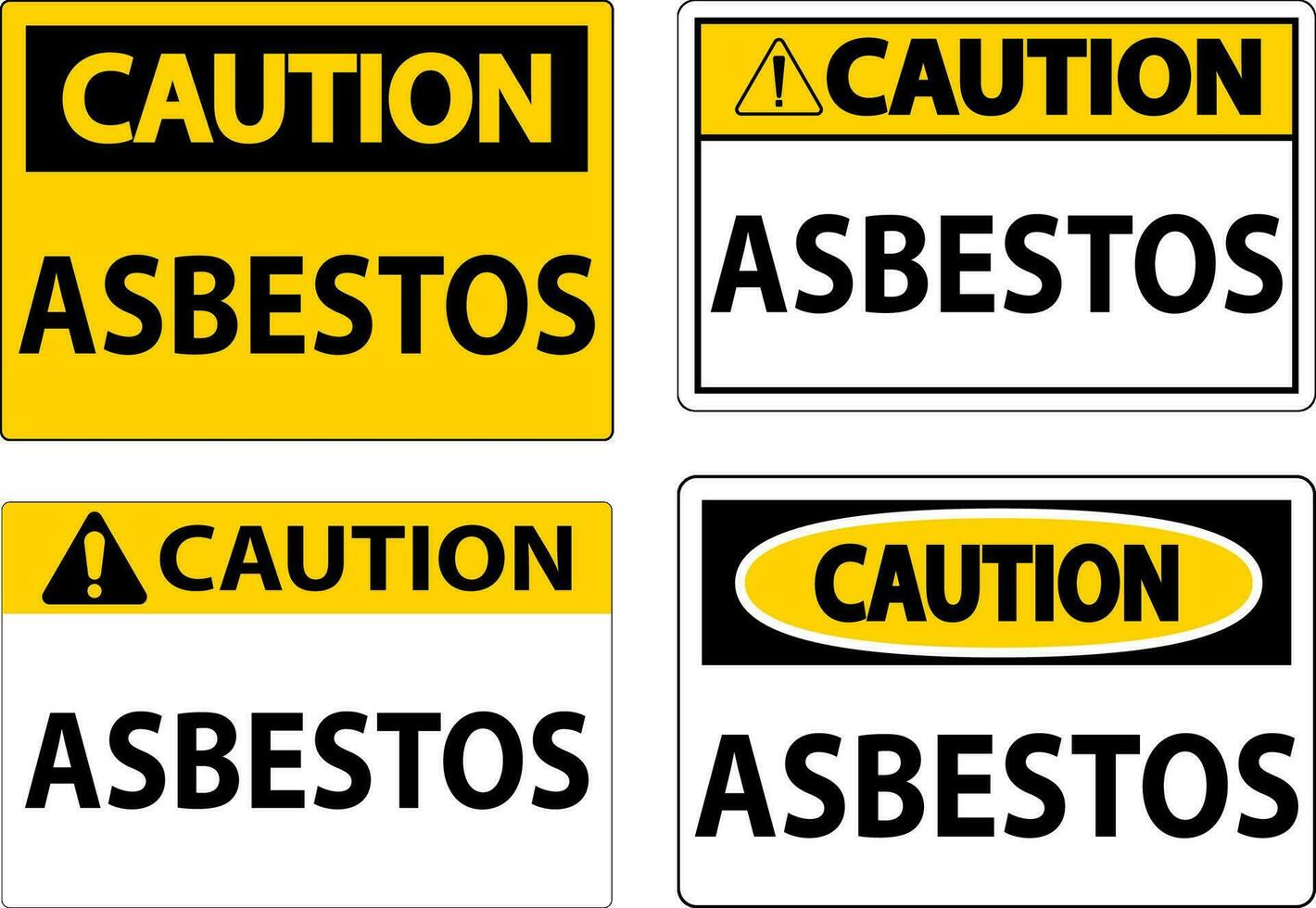 Asbestos Caution Signs Asbestos Hazard Area Authorized Personnel Only vector