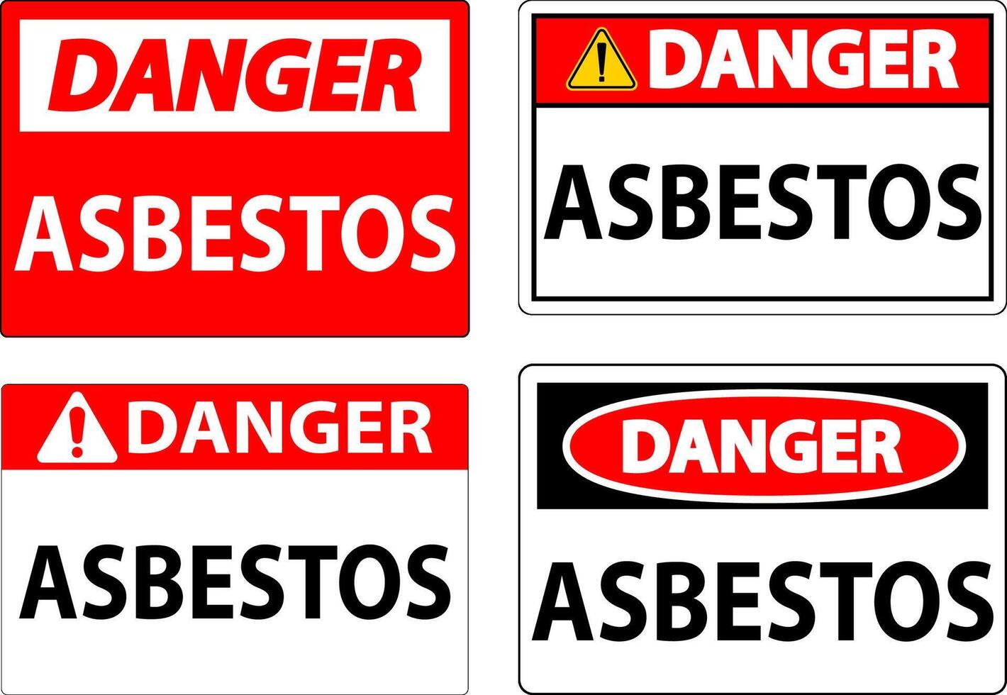 Asbestos Danger Signs Asbestos Hazard Area Authorized Personnel Only vector