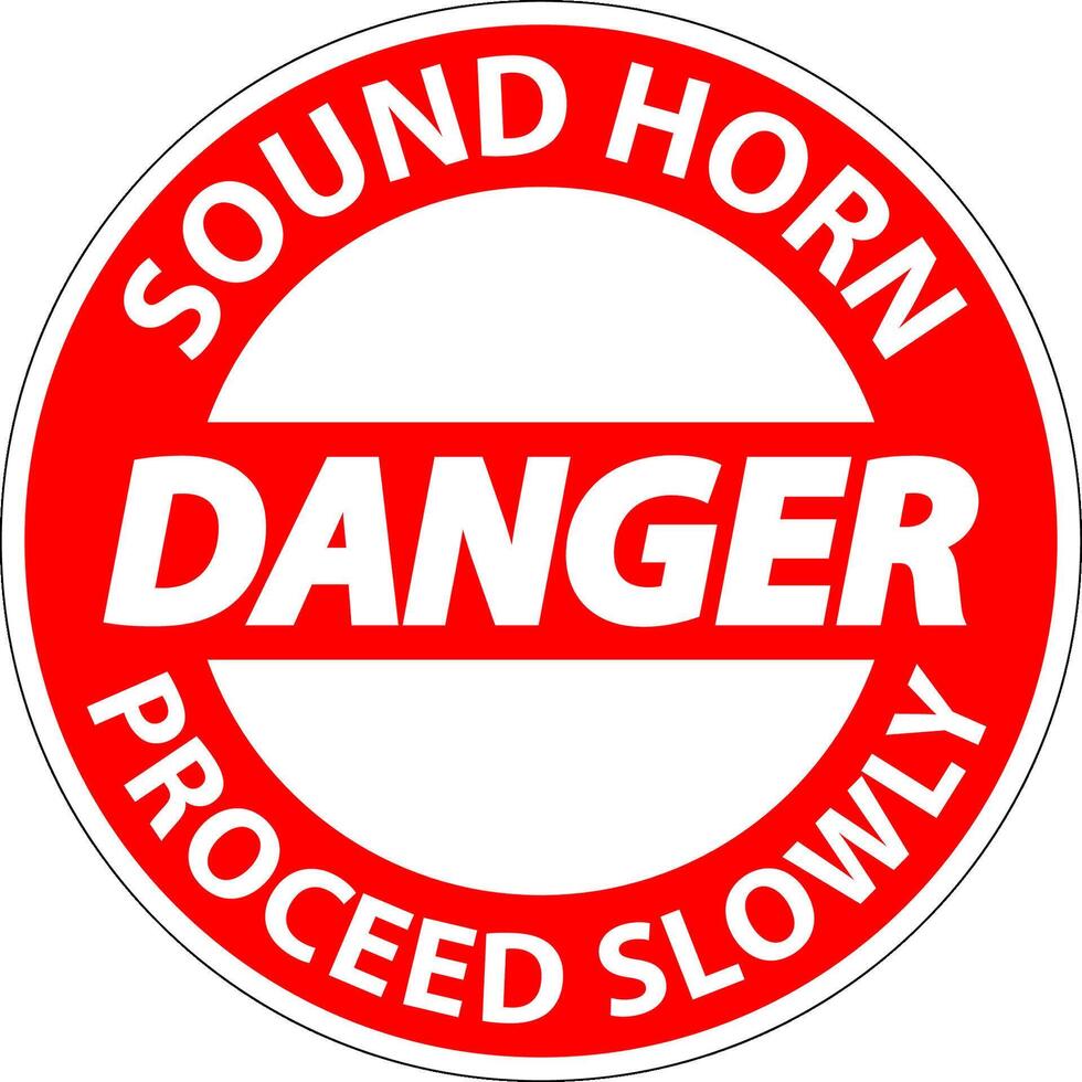 Floor Sign, Danger Sound Horn, Proceed Slowly vector