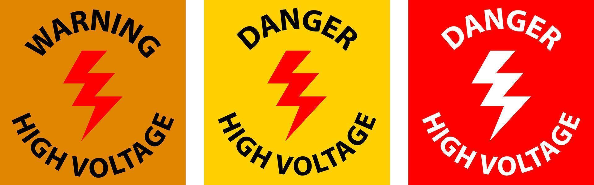 Floor Sign, Danger High Voltage vector