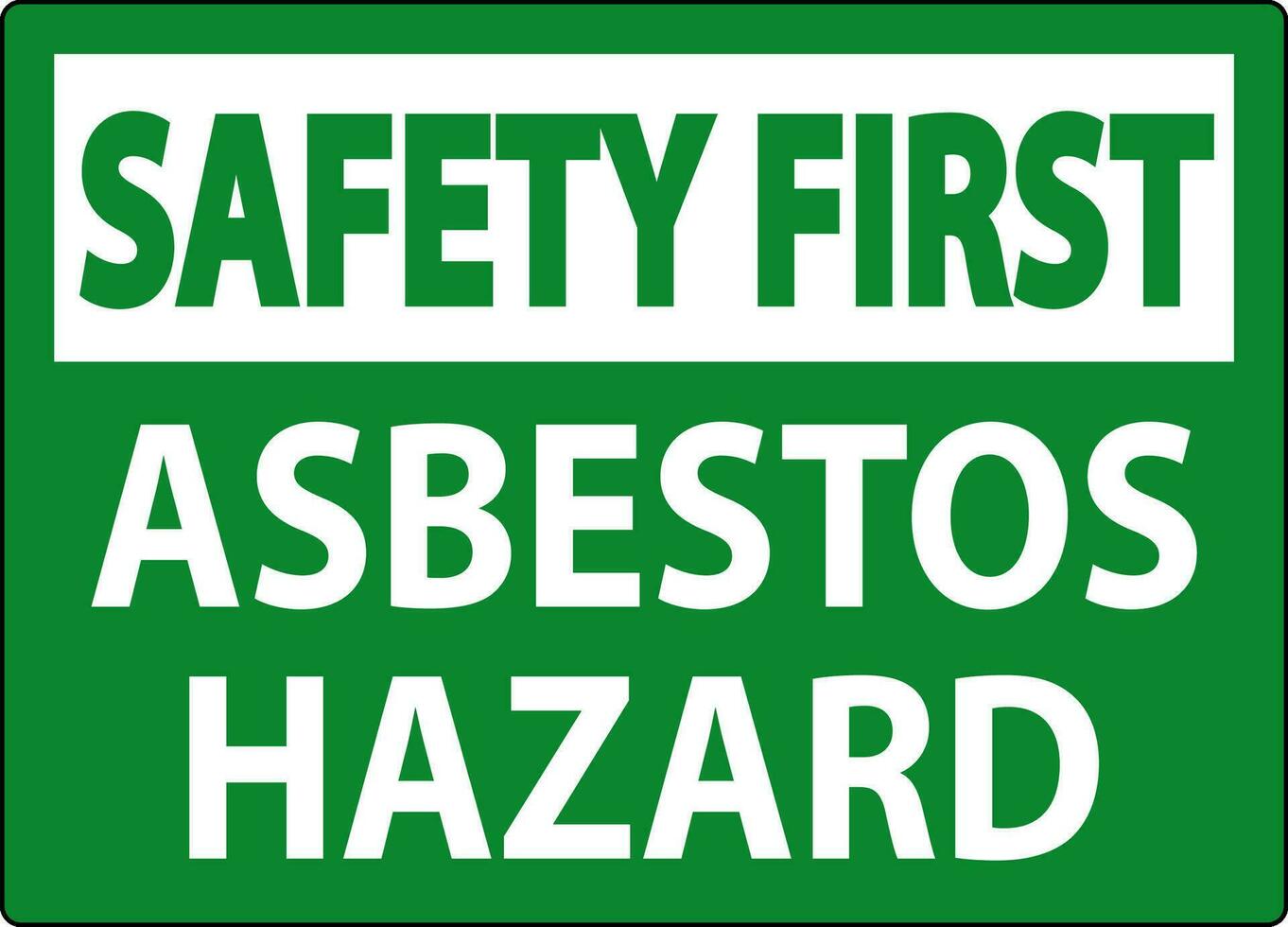 Asbestos Safety First Signs Asbestos Hazard Area Authorized Personnel Only vector