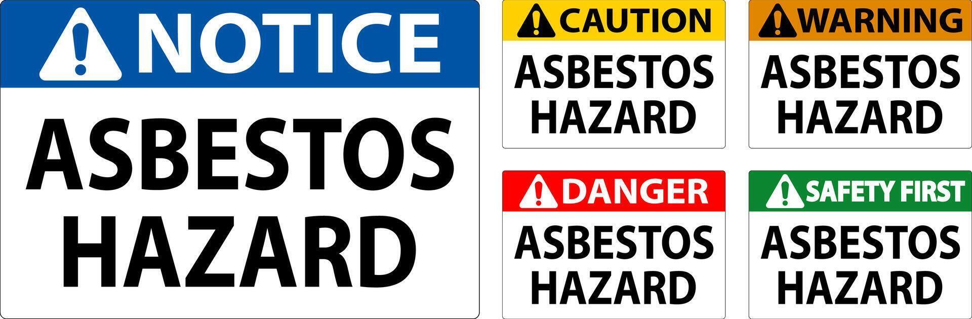 Asbestos Warning Signs Asbestos Hazard Area Authorized Personnel Only vector