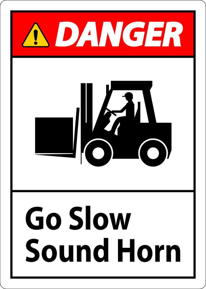 Caution Sign, Go Slow Sound Horn Sign vector