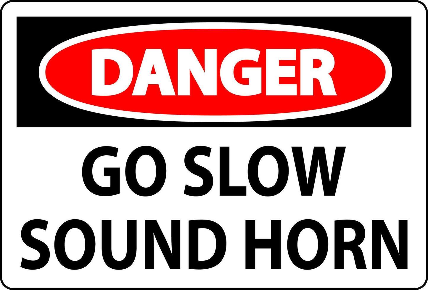 Caution Sign, Go Slow Sound Horn Sign vector