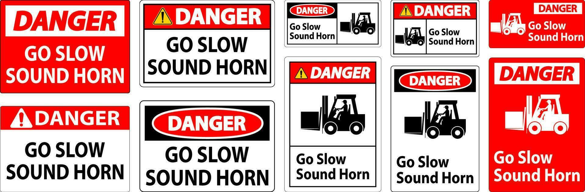 Caution Sign, Go Slow Sound Horn Sign vector