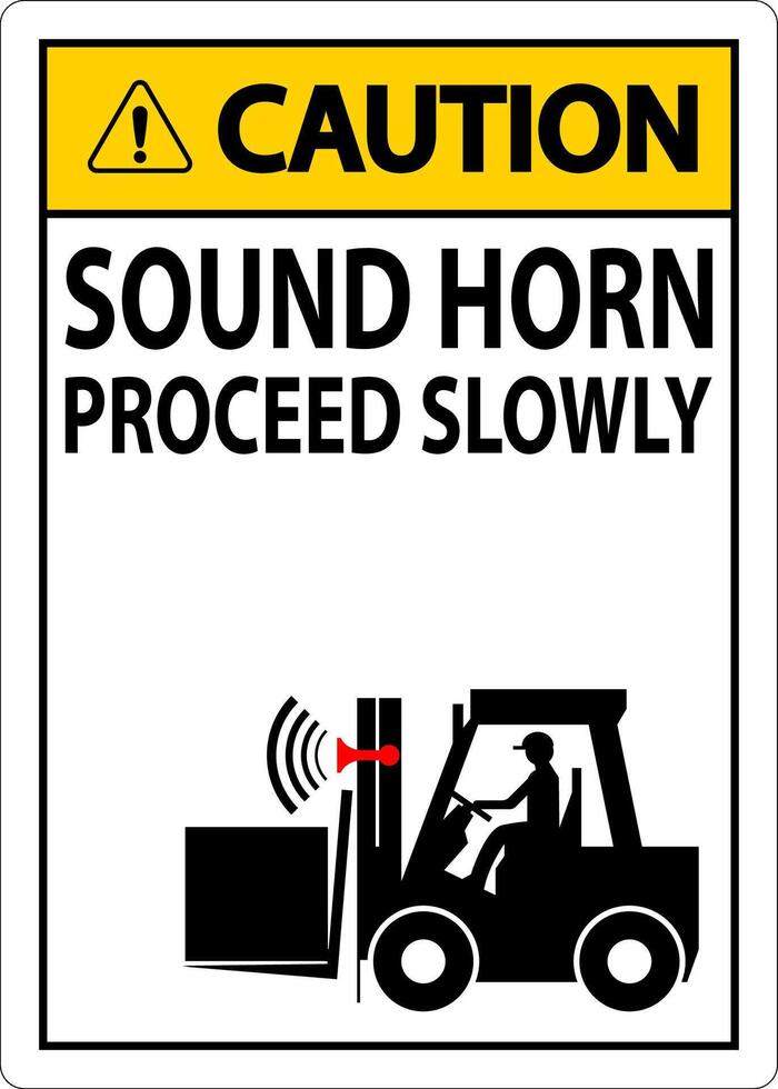 Caution Sign Sound Horn Proceed Slowly vector