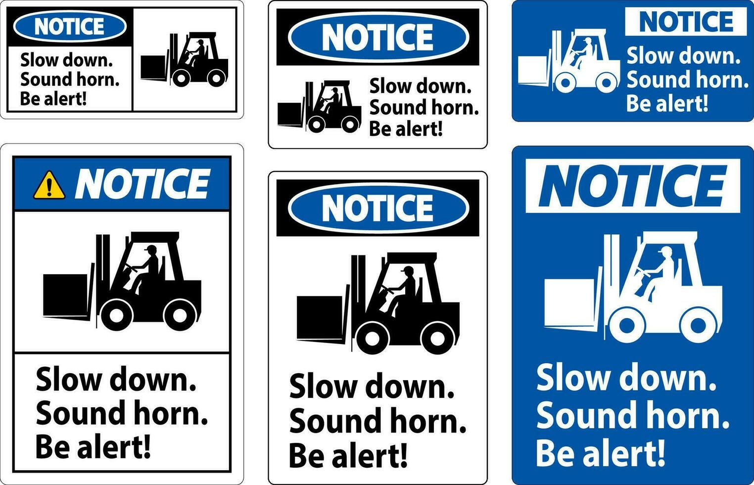 Notice Label Slow Down Sound Horn Be Alert vector